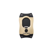 Colibri Premium S-Cut Cigar Cutter - Ergonomic Stainless Steel Spring-Loaded Straight Cut Blade, Ideal for up to 66+ Ring Gauge - Gift for Cigar Enthusiasts Gold