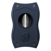 Colibri Premium SV-Cut 2 in 1 Cigar Cutter - Ergonomic Stainless Steel V-Cut and Straight Cut Style Spring-Loaded Blade, Ideal for up to 60+ Ring Gauge - Gift for Cigar Enthusiasts Midnight Navy