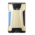 thumbnail image 1 of Colibri Rebel Double Jet Flame Butane Lighter, Windproof & Refillable, Cigar Enthusiast's Choice with Blue Fuel Window and Adjustable Flame (Matte Gold + Black), 1 of 4