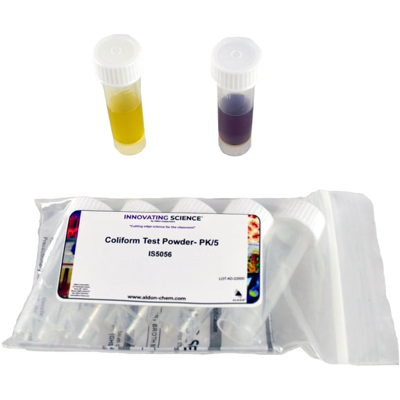 Coliform Test Powder Kit, PK/5 Tubes - Qualitative Colorimetric Results - The Curated Chemical Collection by Innovating Science
