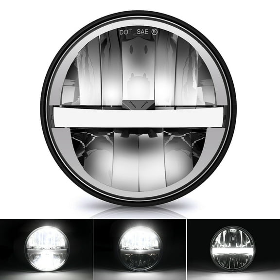 Colight 5 3/4 5.75 inch Round White LED Headlight With DRL With High Low Beam