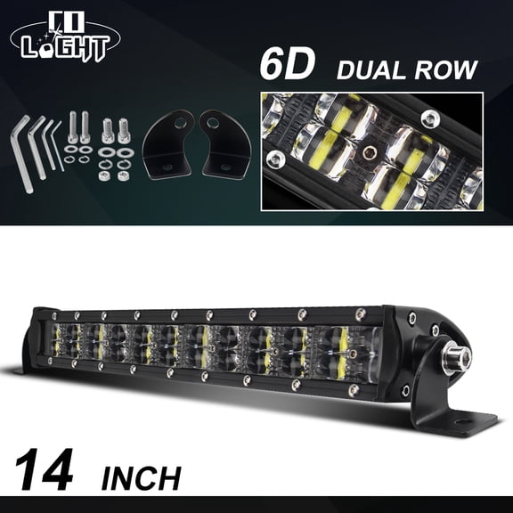 Colight 6D LED Light Bar 14 Inch 180W LED Work Light Bar Spot Flood ComboDriving Fog Off Road SUV ATV UTV Boat