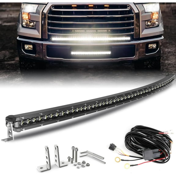Colight LED Work Light Bar Curved 50 Inch Single Row Offroad Lighting Driving Lightbar Spot Flood Combo Beam for Trucks UTV ATV SUV 4WD 4X4 Pickup