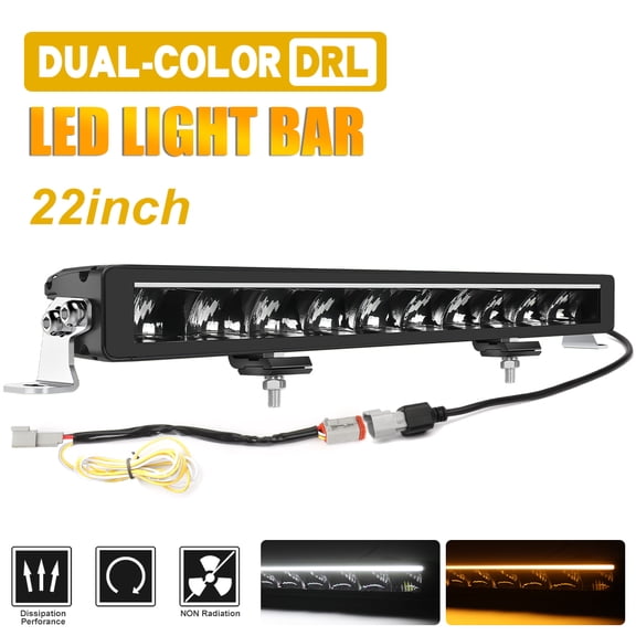 Colight Silm 20 Inch Spot + Flood Combo Beam Light Bar With Amber White DRL - 180W 18000 Raw Lumens, Waterproof, Die-cast, Off Road Lights, Truck, Jeep, UTV, ATV, SUV With DT Wire