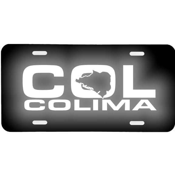 Colima Mexico Aluminum Vanity License Plate, 6'' x 12''  Reflective Lettering & Graphics, Tourist Souvenir Gift Sign