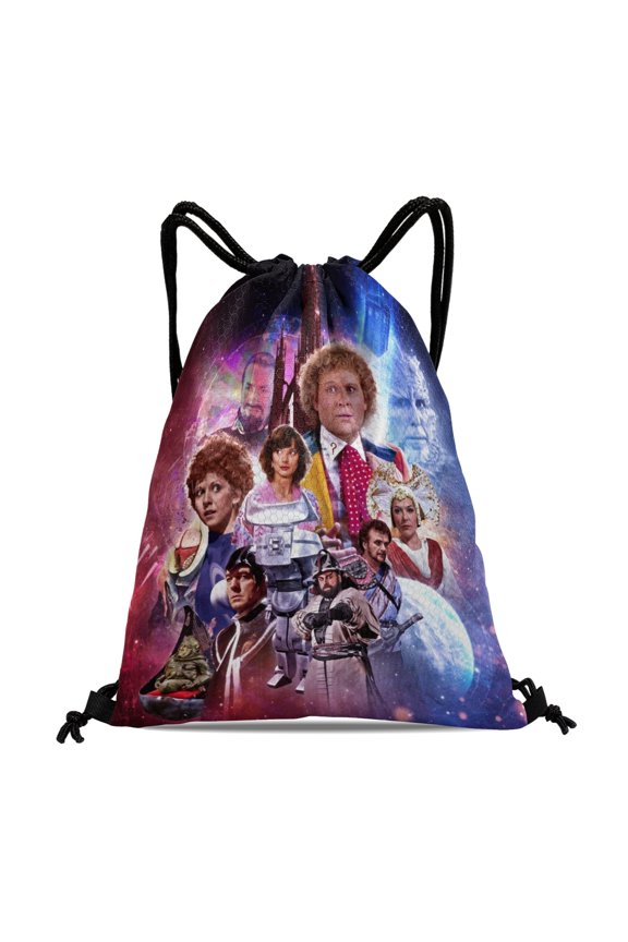 Colin Baker As Doctor Drawstring Backpack Bag Party Favors Goodies Merch Gym Waterproof Swimming Beach Fans