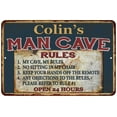 thumbnail image 1 of Colin's Man Cave Rules Chic Rustic Green Sign Home 8 x 12 High Gloss Metal 208120049187, 1 of 1