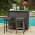 thumbnail image 1 of Colina Outdoor 3 Piece Wicker Bar Island Set, Multibrown, 1 of 12