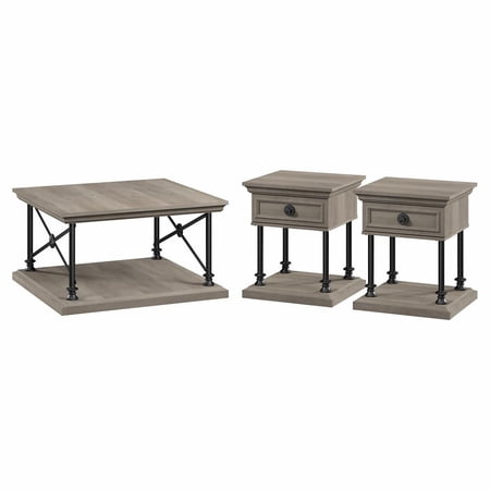 Coliseum Square Coffee Table with End Tables Driftwood Gray - Engineered Wood