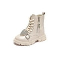 thumbnail image 1 of Colisha Girls Ankle Boots Zipper Booties Winter Warm Combat Boot Girl Non-Slip Shoes Lug Sole Short Bootie Beige 8.5toddlers, 1 of 6