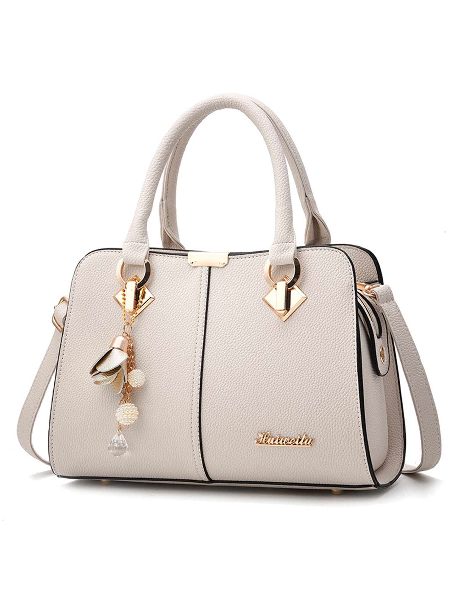 ALMURAT Stylish Women Handbag PU Leather Clutch Bag Purse With Adjustable  and Detachable Shoulder Strip (White) : : Fashion