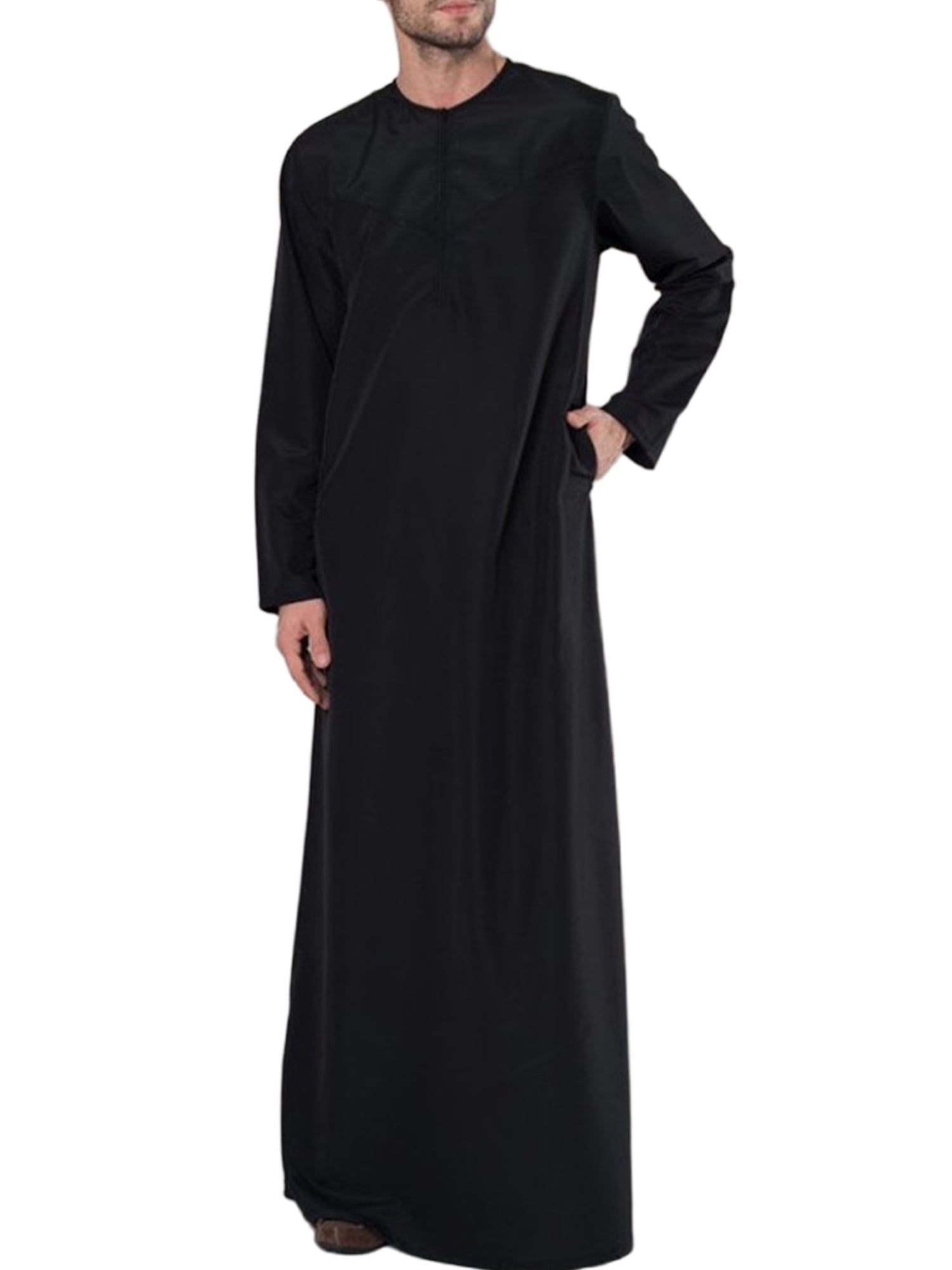 Colisha Men Prayer Robe Kaftan Gown Muslim Thobe Casual Work Long