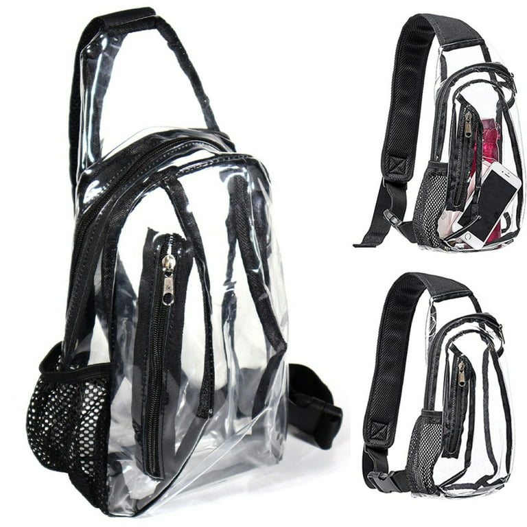 Clear PVC Sling Bag Transparent Stadium Shoulder Crossbody Backpack  Adjustable