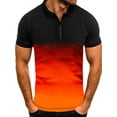 thumbnail image 1 of Colisha Mens Short Sleeve Polo Shirts Casual Slim Fit Basic Designed Zipper Tee T-Shirt Tunic Quick Dry Gradient Color Sports Tops Blouses, 1 of 2