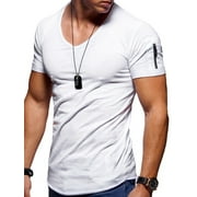 Colisha Mens Slim Fit V Neck T Shirts for Men Tee Muscle Low Cut Stretch Tshirt