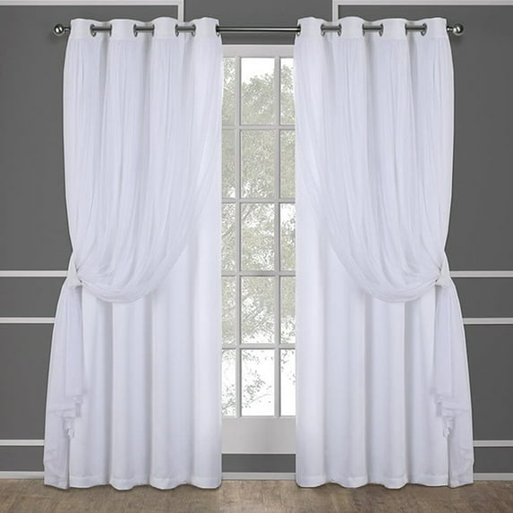Colisha Single Curtain Panel Bedroom Blackout Window Curtain Grommet Room Darkening Curtain Eyelet Ring Top Thermal Insulated Window Drape White Width:52"x Length:63"