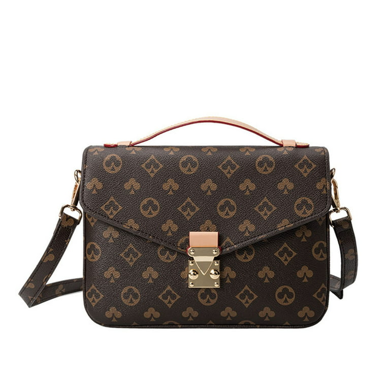 Louis Vuitton Monogram Brown Top Handle Satchel Kelly Style Evening Flap Bag