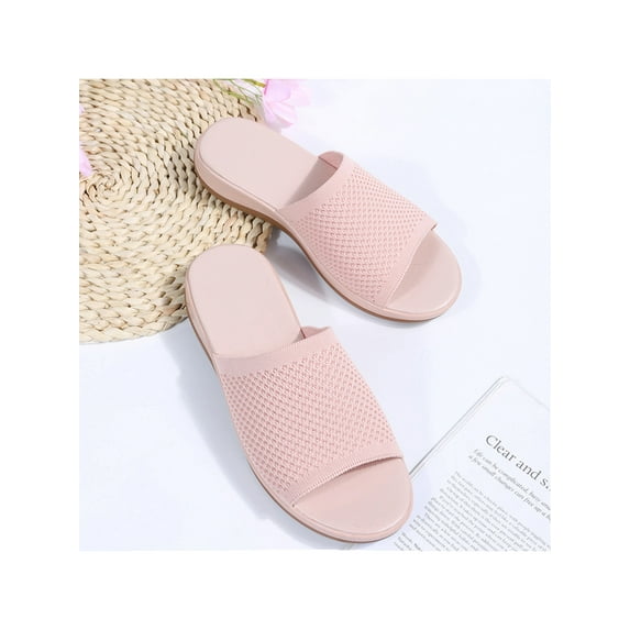 Colisha Women Extra Wide Slippers Backless Vacations Soft Slides Comfortable Flats Fashion Sandals