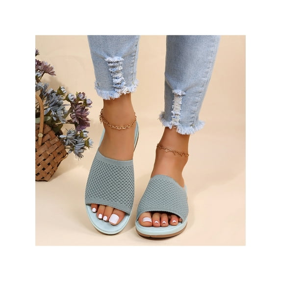 Colisha Women Extra Wide Slippers Backless Vacations Soft Slides Comfortable Flats Fashion Sandals