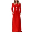 thumbnail image 1 of Colisha Women Fall Winter Maxi Dress Casual Loose Pockets Long Dress Long Sleeve Beach Solid Maxi Dress Evening Party Wrap Long Dress Loungewear, 1 of 2