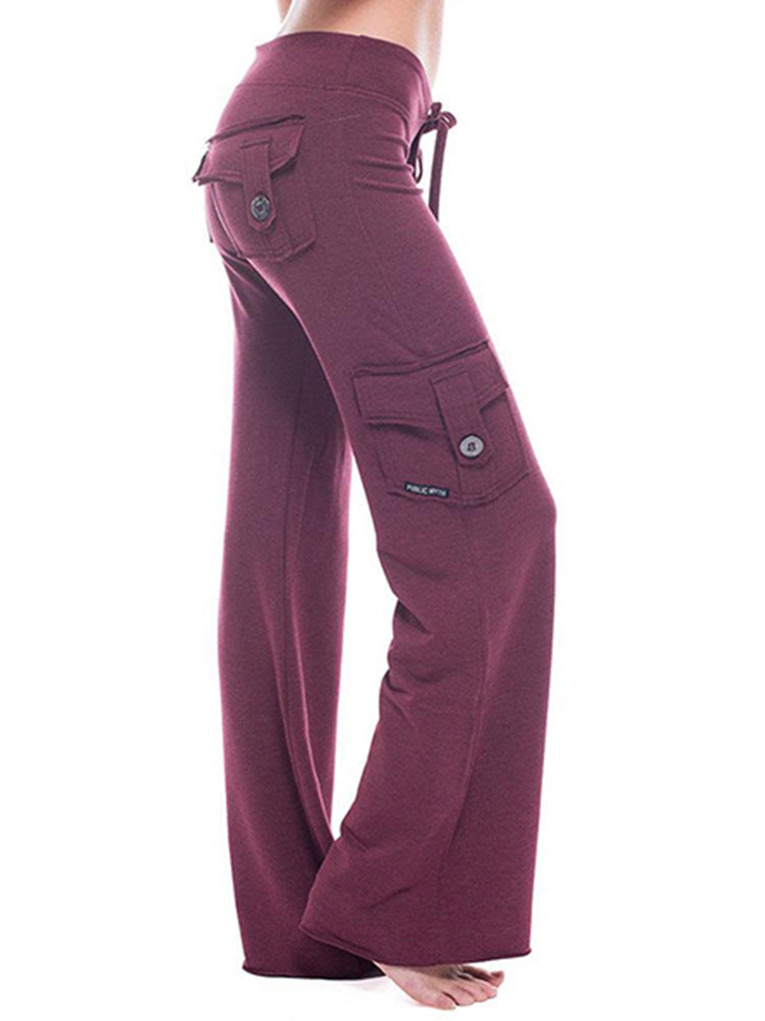 Colisha Women Lady Bootcut Yoga Pant Pocket Elastic High Waist Gym Trouser Plus  Size Stretch Workout Wide Leg Flare Bell Bottom 
