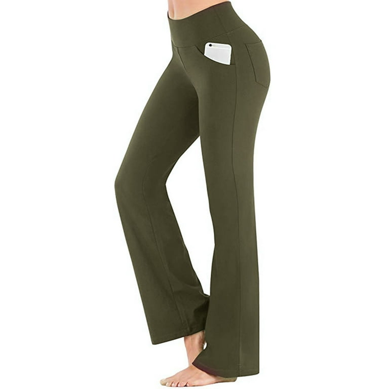 Colisha Women Lounge Active Wear Stretch Bootcut Yoga Pant Legging with  Pocket High Waist Workout Flare Bootleg Work Bell Bottom