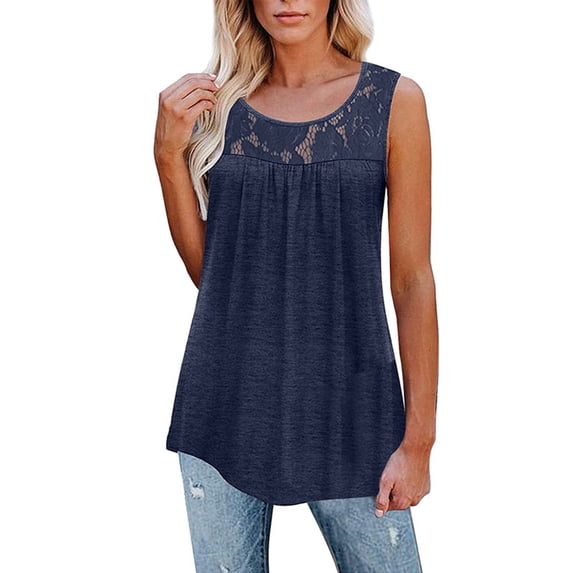 Colisha Women Tank Tops Sleeveless T Shirts Solid Color Vest Sexy Vaction Plain Pullover Blue XXL