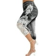thumbnail image 1 of Colisha Women's Jeggings High Waist Tummy Control Jean Look Leggings with Pockets Stretchy Tights Capris Trousers Oversize L-5XL, 1 of 2