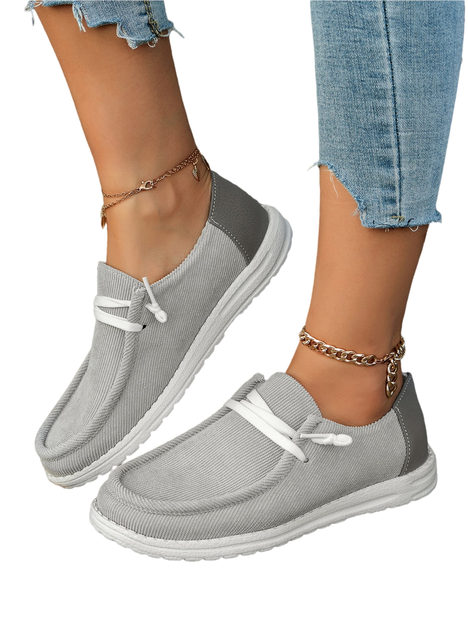 Colisha Womens Shoes Ladies Casual Comfortable Flats Canvas Loafers Non Slip Wide Width Canvas Sneakers Size 9 Walmart