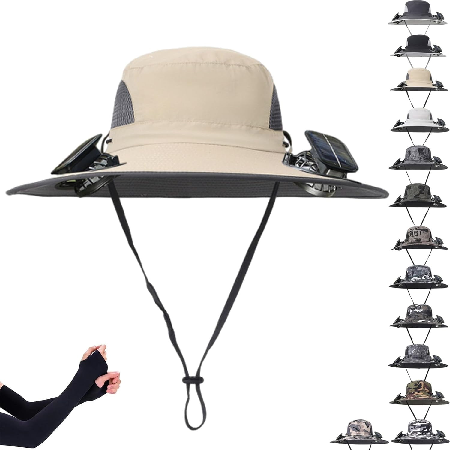Wide Brim Solar Fan Hat 2025 - USB Rechargeable, Adjustable Sun Hat For Fishing, Hiking, Beach