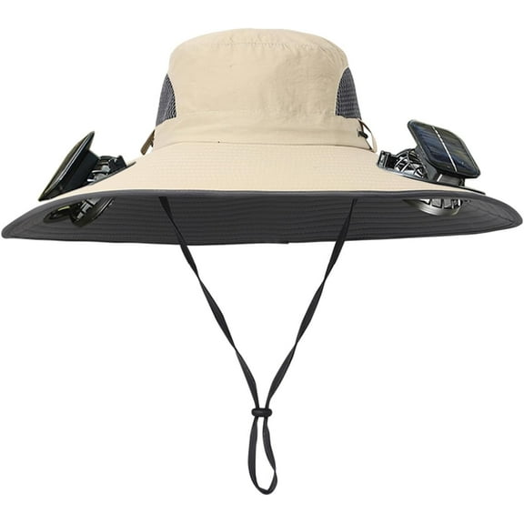Colitt Fishing Hat with Fans, 2025 New Ultralight Solar Fan Sun Hat, Wide Brim Solar Fan Hat Outdoor Fishing UPF 50 