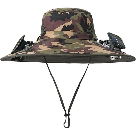 Colitt Fishing Hat with Fans, 2025 New Ultralight Solar Fan Sun Hat, Wide Brim Solar Fan Hat Outdoor Fishing UPF 50 