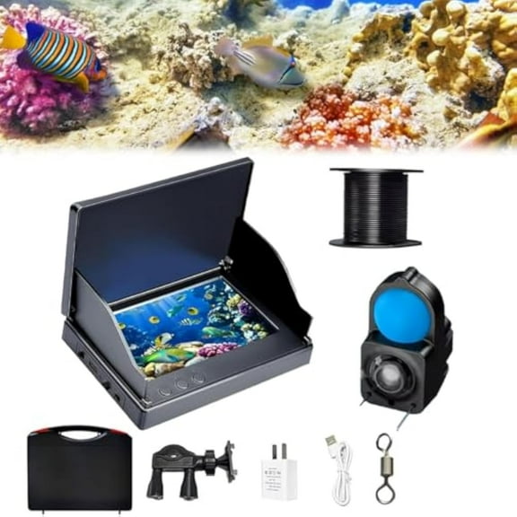 Colitt HD Underwater Fishing Camera, Waterproof Portable 360-Degree Fish Finder with Night Vision Real-Time Viewing Fish Camera for Fishing Gear, Baiting, and Catching Fish