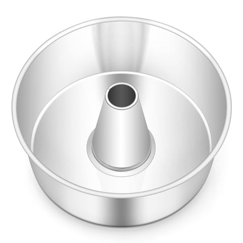 Coliware 10 inch Angel Food Cake Pan, Stainless Steel Non-toxic Pound Cake Pan Mold with Tube - Silver