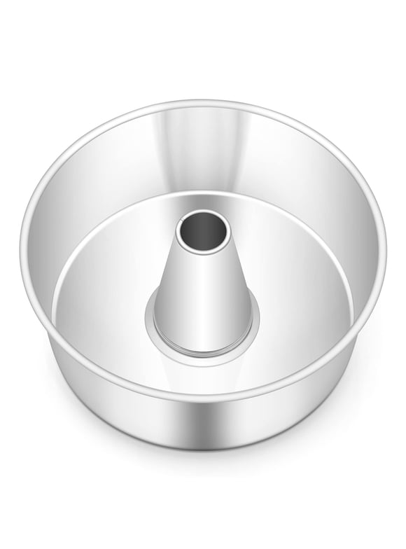 Coliware 10 inch Angel Food Cake Pan, Stainless Steel Non-toxic Pound Cake Pan Mold with Tube - Silver