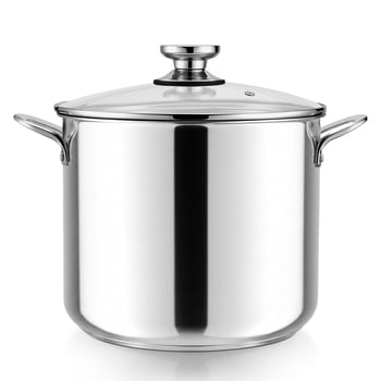 Coliware 12QT Stainless Steel Stock Pot with Glass Lid, 18/10 Food-Grade Material, 3-Ply Bottom, Induction Compatible, Dishwasher Safe