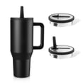 thumbnail image 1 of Coliware 40oz Black Large Vacuum-Insulated Tumbler with Lid, Reusable Stainless Steel Water Bottle with Handle Flip Straw Rubber Base, Leak Resistant Travel Coffee Mug for Home Office Gym, 1 of 11