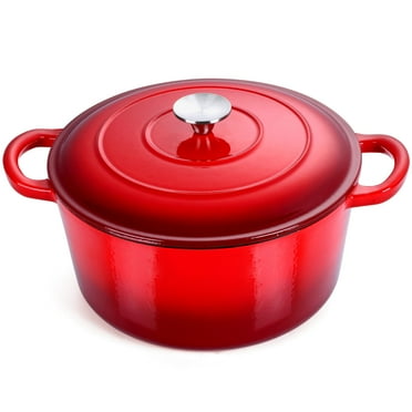 High quality 6 Quart Enamel Cast-Iron Round Dutch Oven, Family Style ...