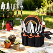 Coliware 8pcs Garden Tools Set, Heavy Duty Stainless Steel Gardening Hand Tools with Storage Bag Organizer, Non-Slip Garden Kit for Backyard Patio Planting, Ideal Gifts for Women and Men