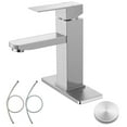 Coliware Brushed Nickel Bathroom Faucet with Bathroom Sink Drain