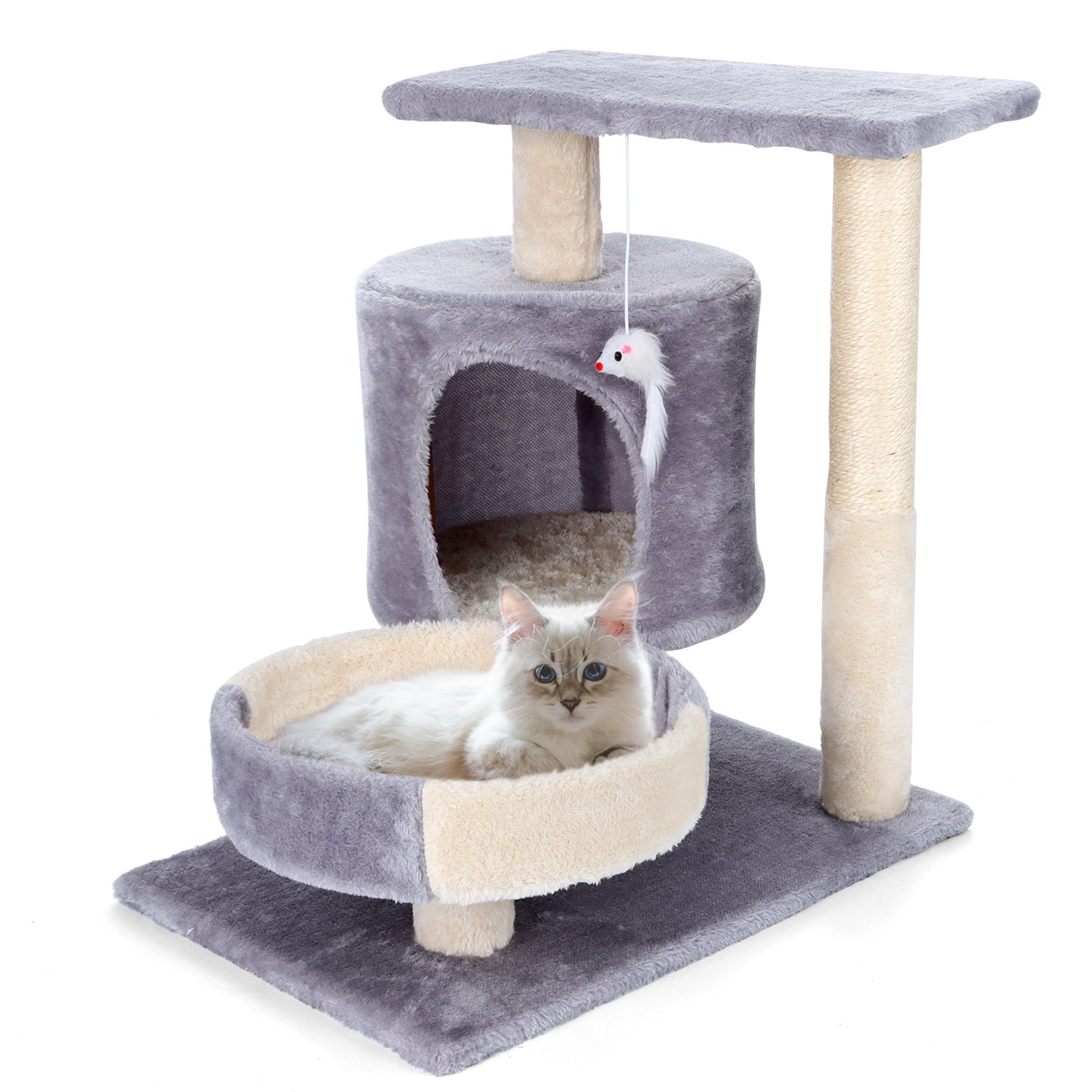 Coliware Cat Tree Small Gray Cat Tower for Indoor Cats Cat