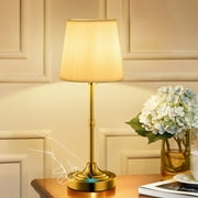 Coliware Gold Cordless Table Lamp, Rechargeable Battery Operated Lamps, Stepless Dimming Touch Control Wireless Lamp, Vintage Decor Night Light for Bedroom, Bedside, Bar, Balcony, LED Bulb Included
