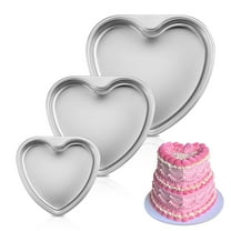 Coliware Heart-Shaped Cake Pan Set of 3, Nonstick Baking Mold with Size 6/8/9.5 inch, Heat-Resistant Moulding Tin for Wedding, Birthday Party, Food-Grade & Dishwasher Safe Bakeware