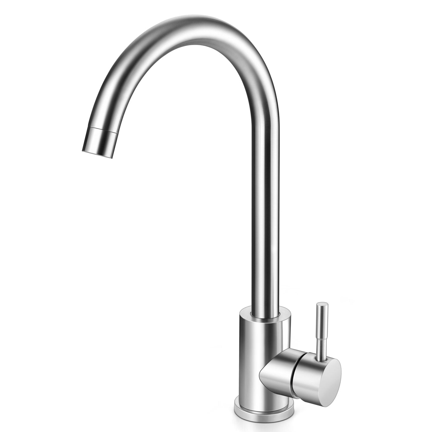 Coliware High Arc Kitchen Faucet Stainless Steel Brushed Nickel, Modern Single Handle Kitchen