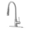 Coliware Kitchen Sink Faucets with Pull Down Sprayer, 18/10 Stainless Steel High Arc Single