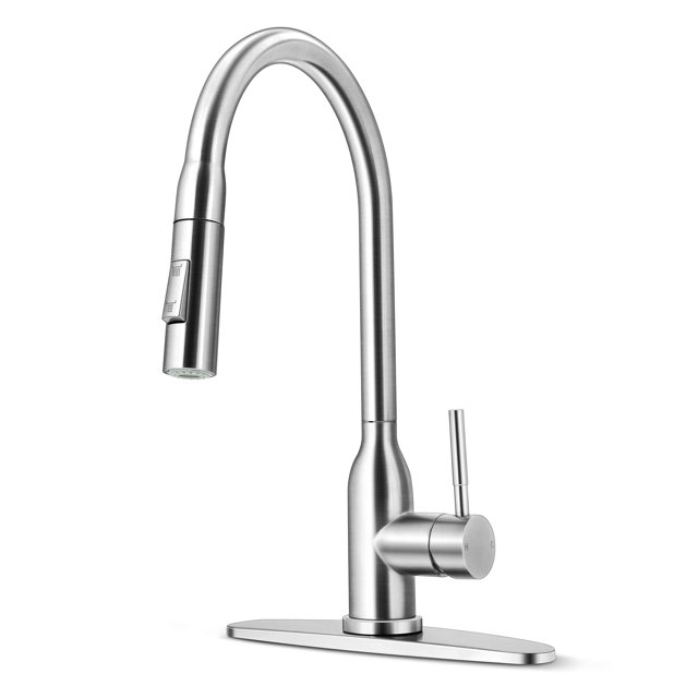 Coliware Kitchen Sink Faucets with Pull Down Sprayer, 18/10 Stainless