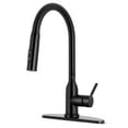 Coliware Kitchen Sink Faucets with Pull Down Sprayer Matte Black, 18/10