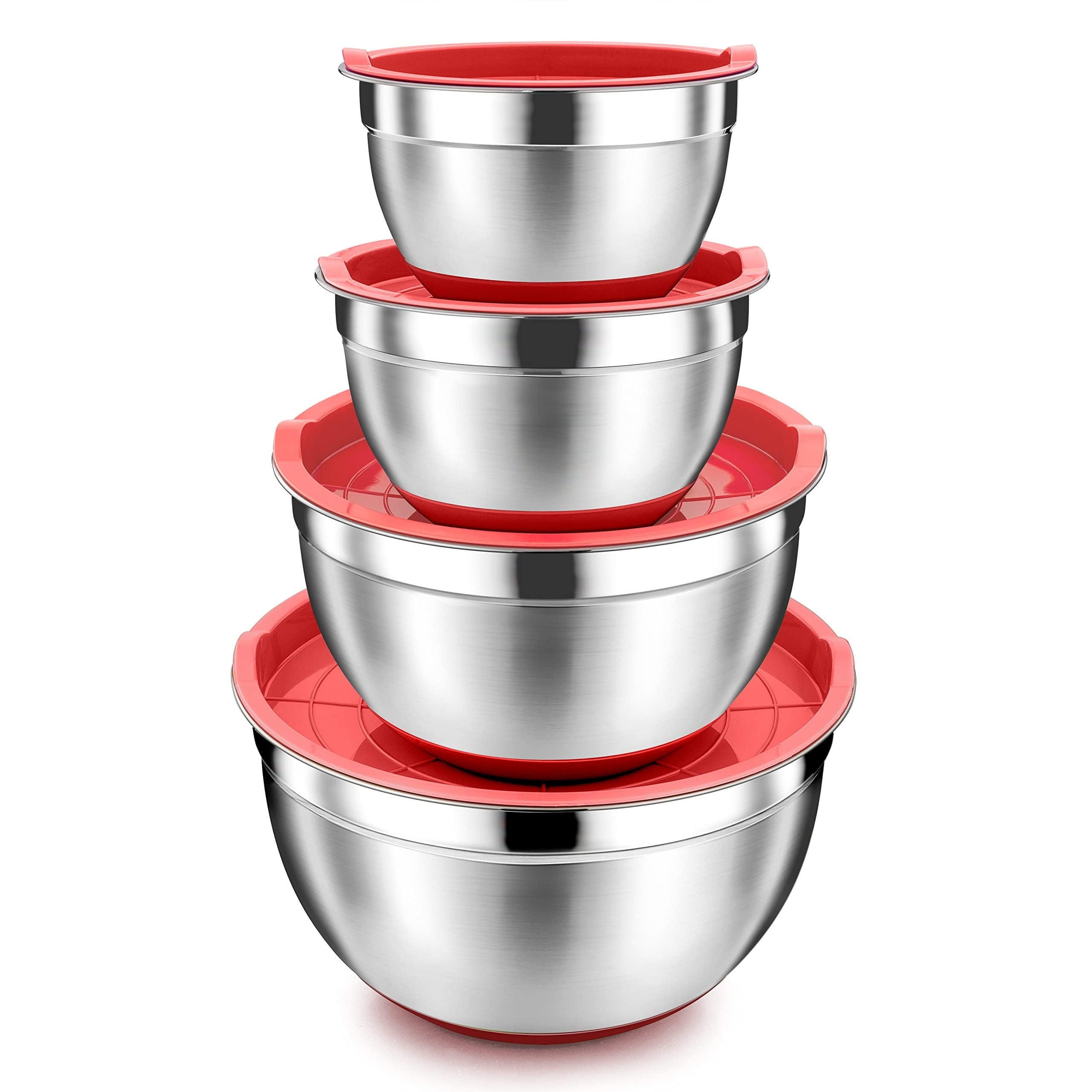 Coliware Mixing Bowls With Airtight Lids Set Of 4, Stainless Steel ...