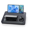thumbnail image 1 of Coliware Portable Lap Desk, 15.7 Laptop Desk with Dual Cushion Wrist Pad Pad Phone Tablet Holder, Computer Pillow Desk Stand for Home Office, Wood Bed Tray Table - Black, 1 of 8