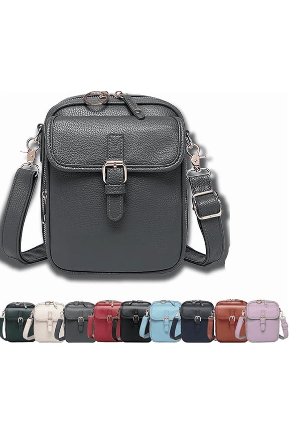 Collaboraten Crossbody Leather Bag - Small Anti-Theft Messenger Bag with Large Capacity, Perfect for Travel & Daily Use, Women's Shoulder Handbags